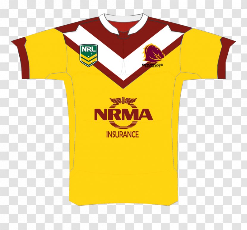 Sports Fan Jersey T-shirt Logo Outerwear Sleeve - Clothing - Brisbane Broncos Transparent PNG