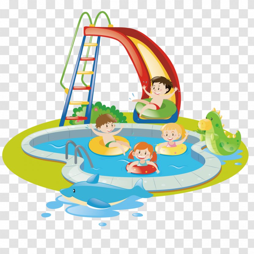 Child Euclidean Vector Playground Park Swimming Pool - Tree Transparent PNG