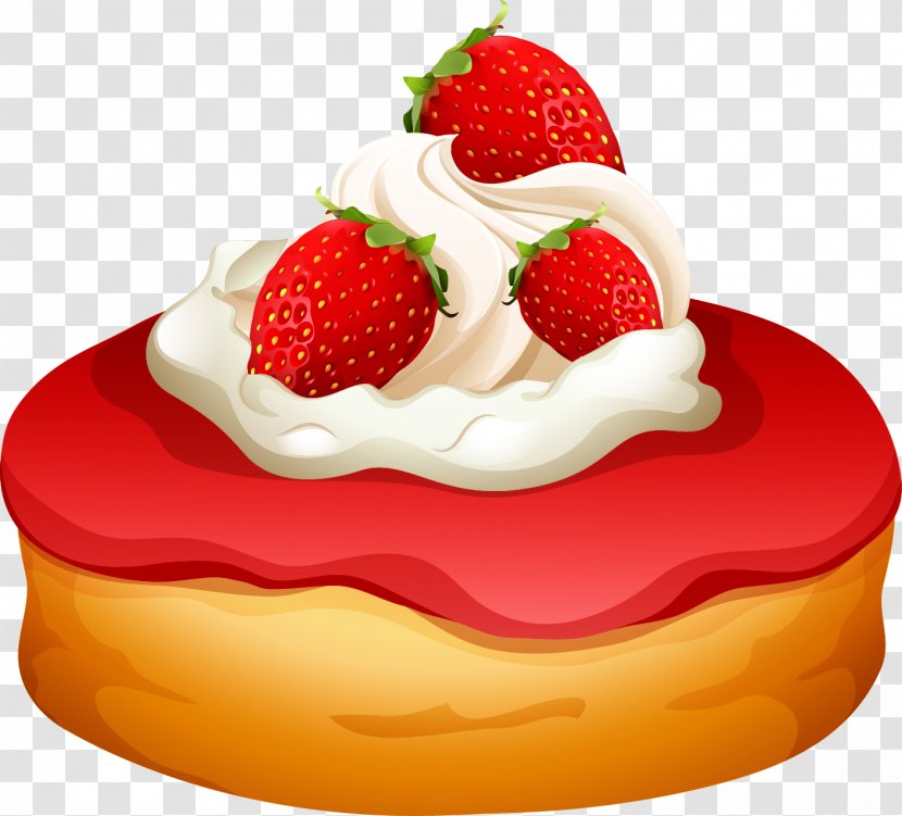 Doughnut Cheesecake Cream Fruit Preserves Illustration - Food - Vector Hand Painted Strawberry Bread Transparent PNG