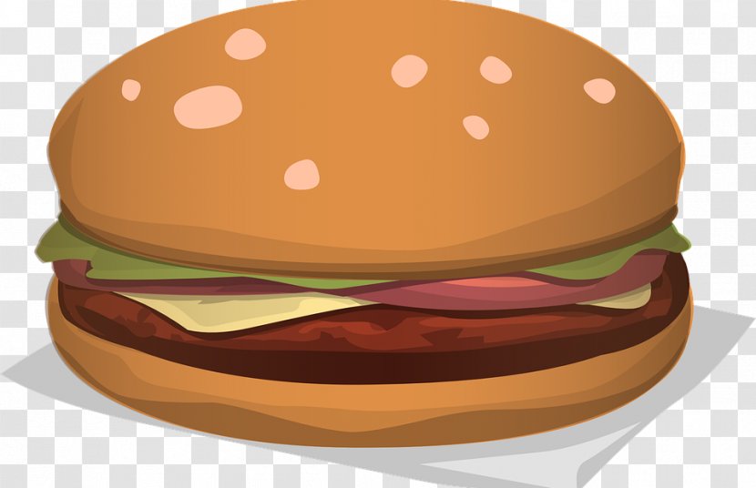 Hamburger Fast Food Vegetarian Cuisine Cheeseburger Clip Art - Ham And Cheese Sandwich Transparent PNG