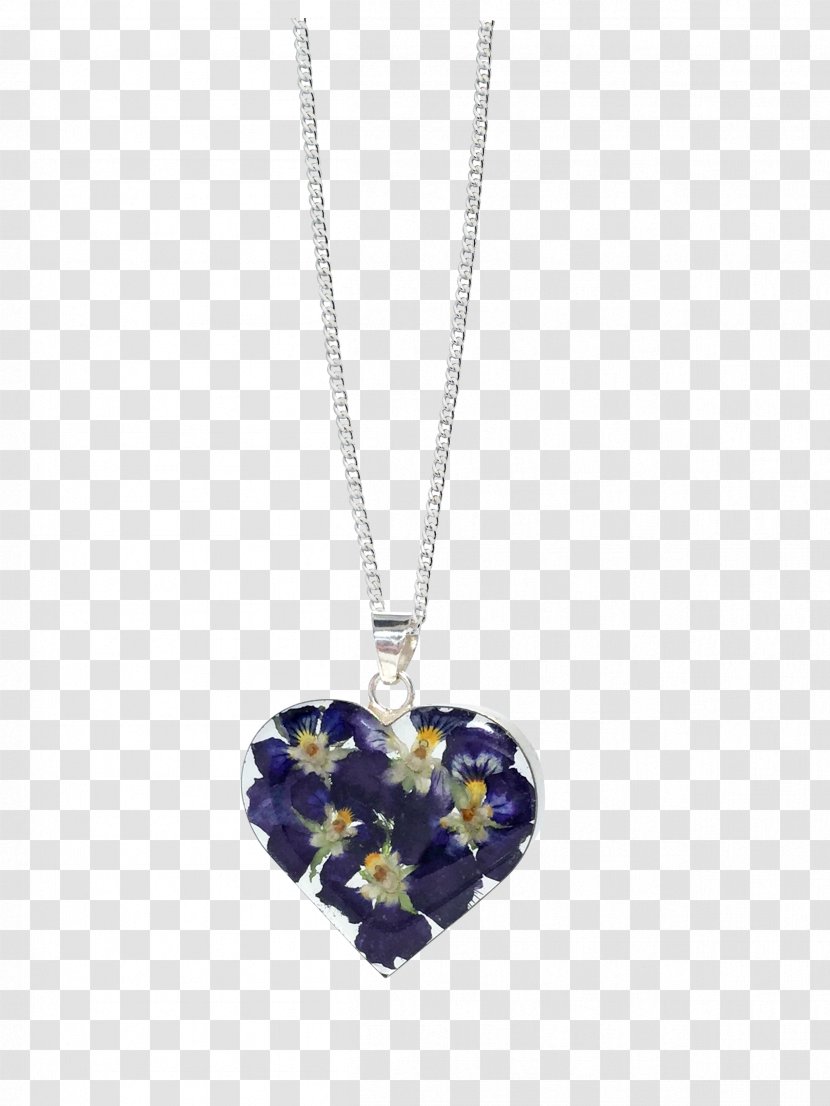Sapphire Necklace Locket Jewellery Sterling Silver - Violet Transparent PNG