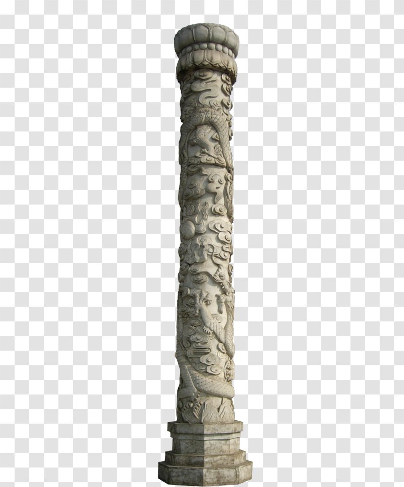 Stone Pillar Vineyard & Winery Column Carving - Decorative Dragon Pillars Transparent PNG