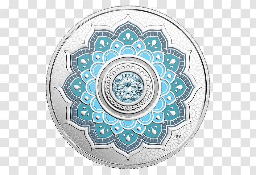 Canada Birthstone Silver Coin Gemstone - Royal Canadian Mint - March Transparent PNG