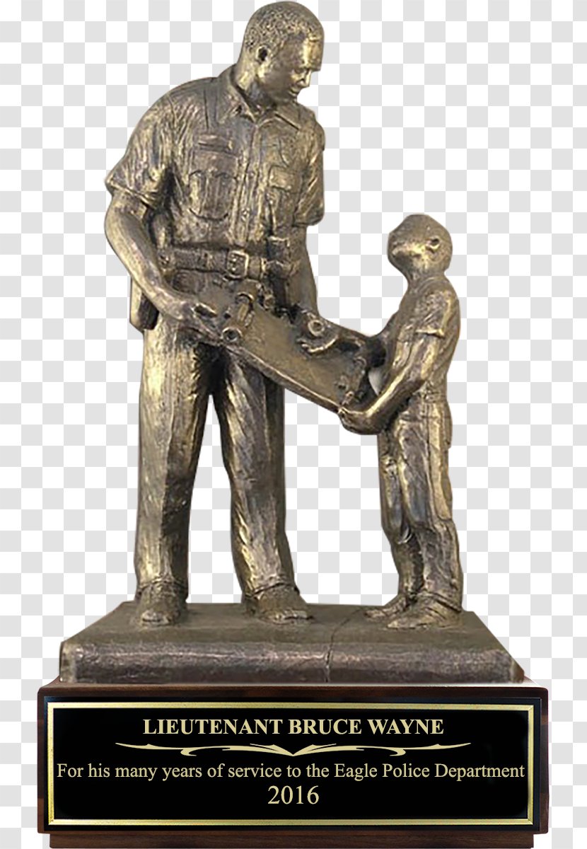 Bronze Sculpture Figurine Statue Police Officer - Hand Painted Firefighters Transparent PNG