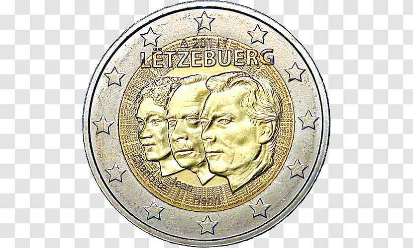 Luxembourg Grand Duke 2 Euro Coin Transparent PNG