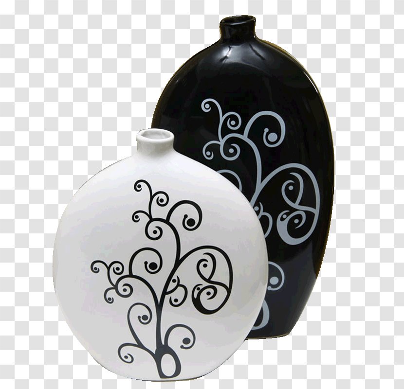 Vase Ceramic Furniture Decorative Arts - Black And White Transparent PNG