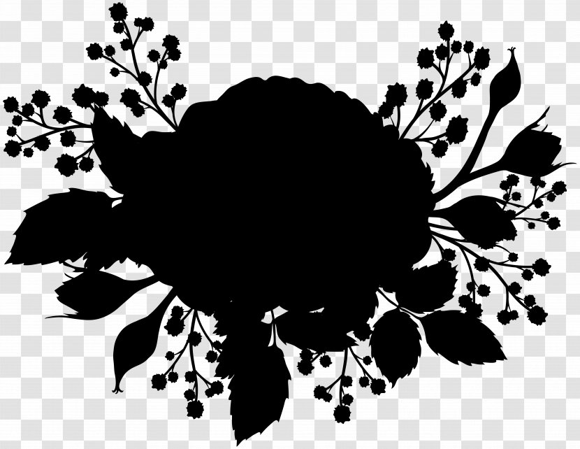 Desktop Wallpaper Pattern Flower Font Silhouette - Computer - Monochrome Photography Transparent PNG