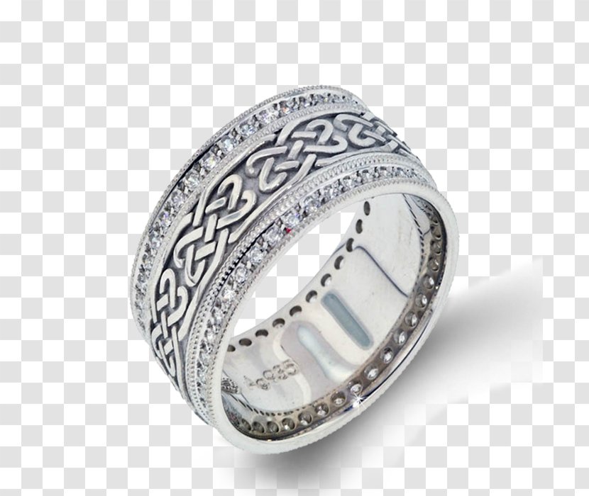 Wedding Ring Silver Platinum Product Design - Gemstone - Pave Diamond Rings Women Transparent PNG
