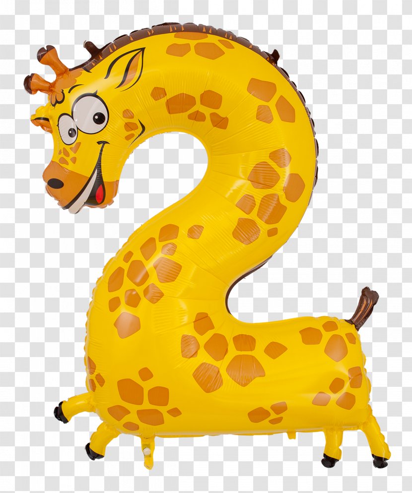 Number Toy Balloon Numerical Digit Northern Giraffe - Terrestrial Animal Transparent PNG