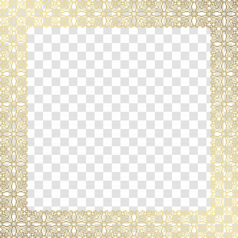 Square Area Pattern - Symmetry - Border Decorative Frame Gold Clip Art Transparent PNG