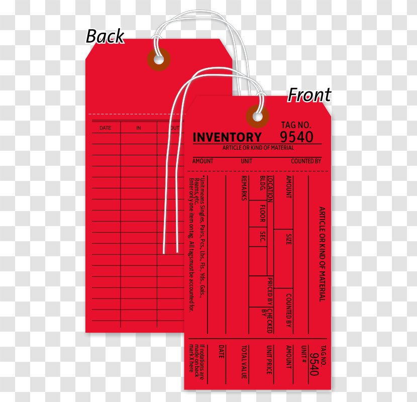 Inventory Paper Stock Keeping Unit Card - String Red Transparent PNG
