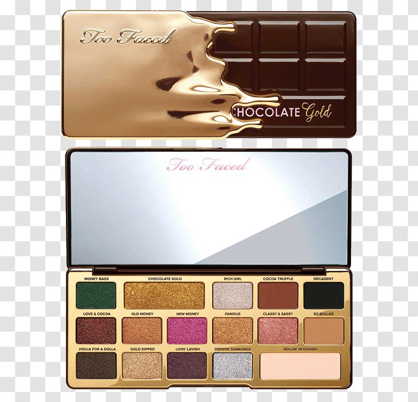 Too Faced Chocolate Gold Eye Shadow Palette Bar Natural Cosmetics - Color Transparent PNG
