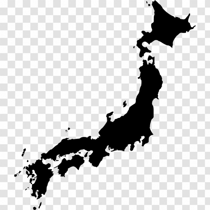 Japan Map Clip Art - Monochrome Transparent PNG