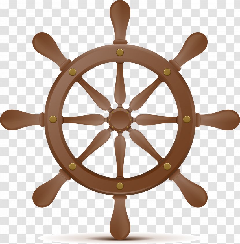 Ships Wheel Clip Art - Boat - Cartoon Vessel Steering Vector Transparent PNG