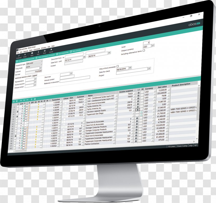 Sales Customer Relationship Management Enterprise Resource Planning Computer Monitors - Business Transparent PNG