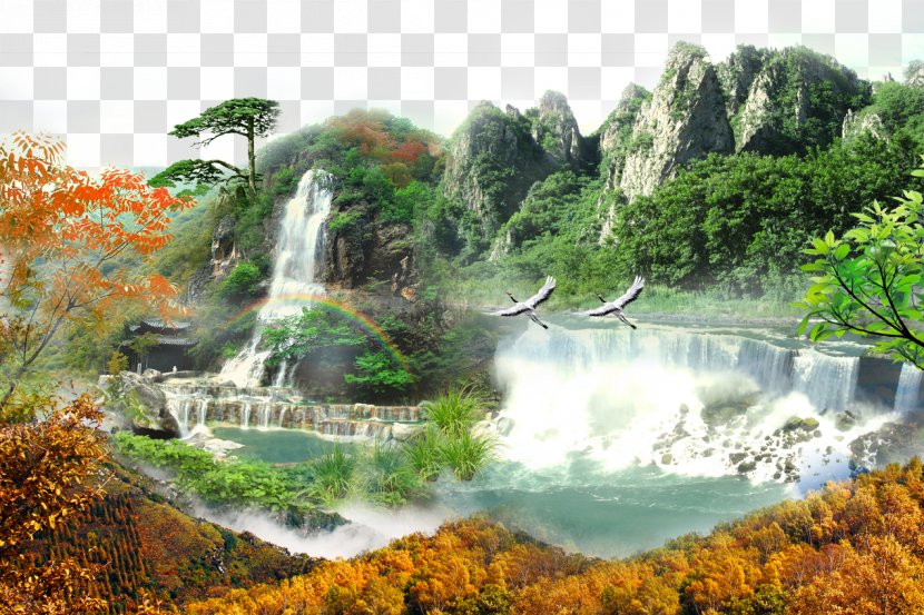 Download Hotel - Waterfall - Mountain Stream Transparent PNG