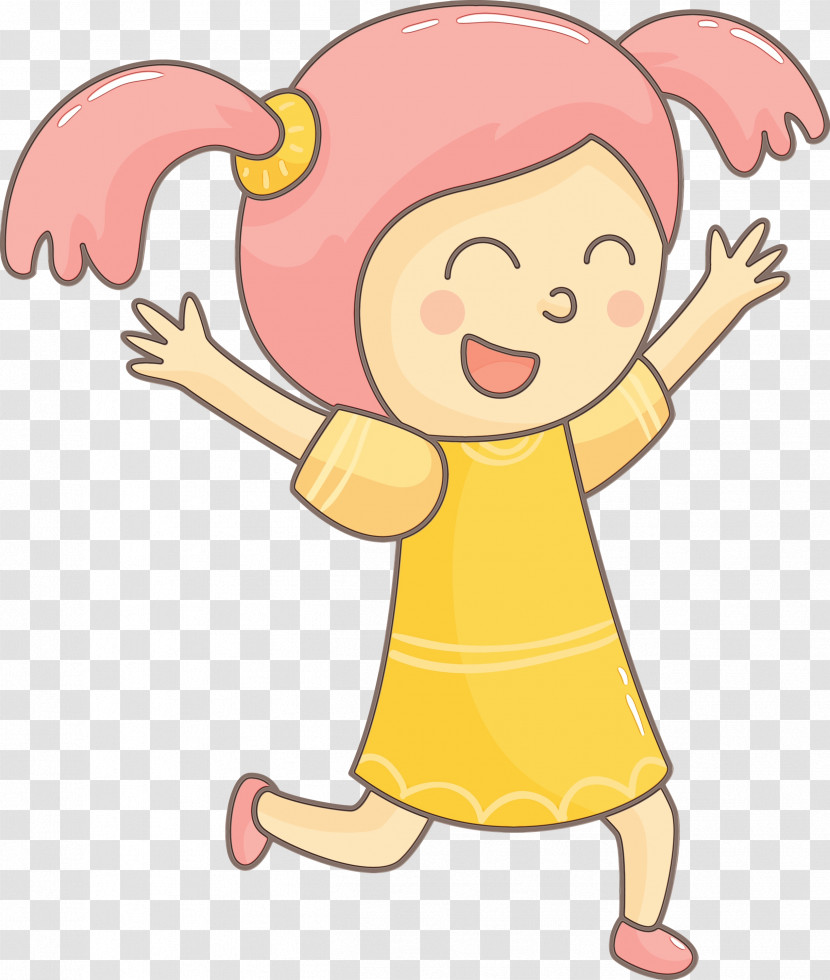 Cartoon Pink Child Finger Happy Transparent PNG