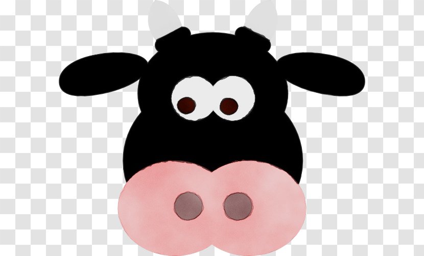 Cartoon Angus Cattle Face House Cow Dairy - Ear Cap Transparent PNG