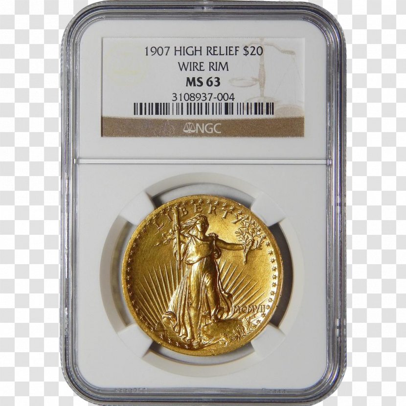 Dollar Coin Gold Saint-Gaudens Cent - Relief Transparent PNG