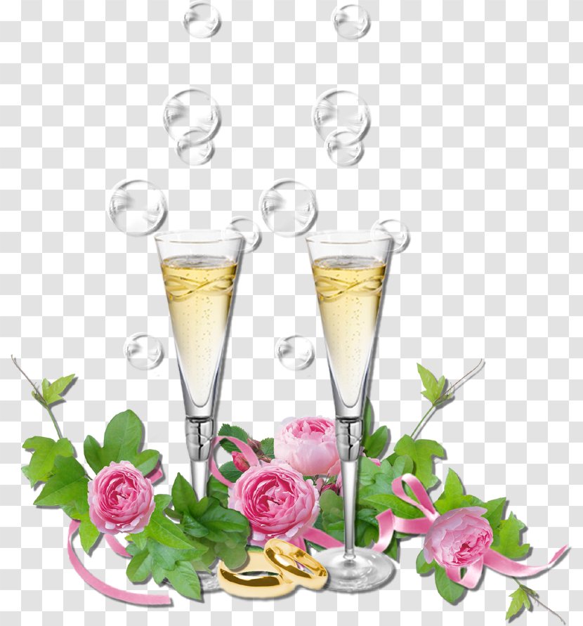 Champagne Desktop Wallpaper Clip Art - Cut Flowers - Deco Transparent PNG