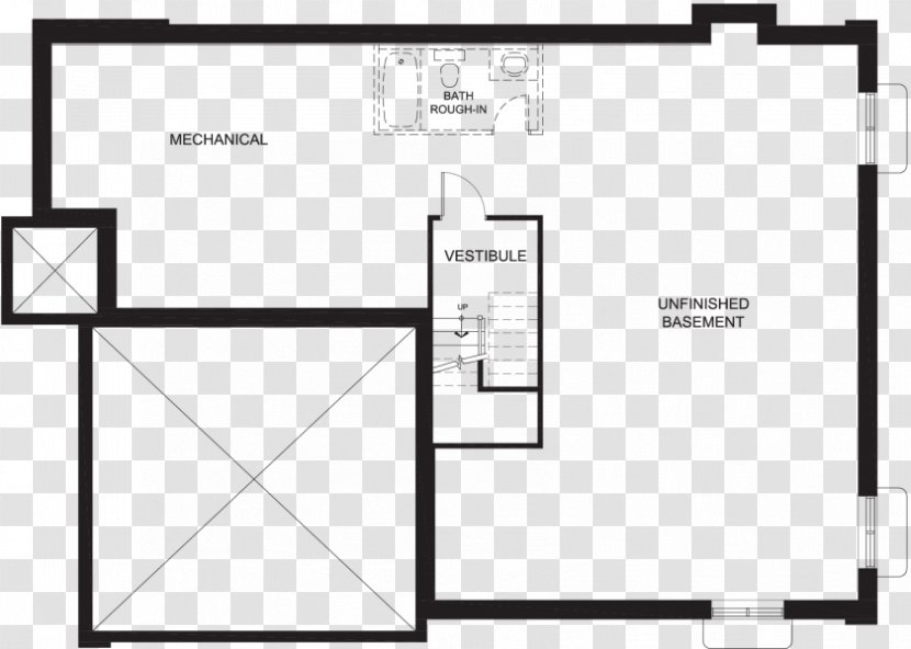 Basement Floor Plan - Black And White - Distinct Homes Inc Transparent PNG
