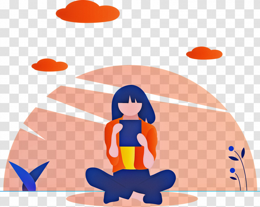 Reading Girl Transparent PNG