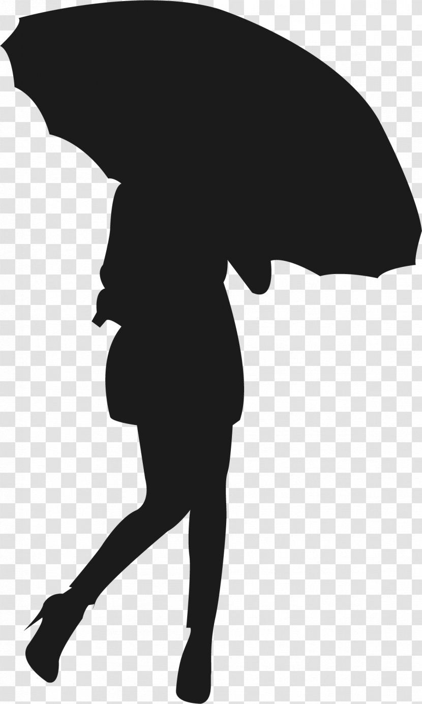 Silhouette Umbrella Icon - Pedestrians In The Rain Transparent PNG