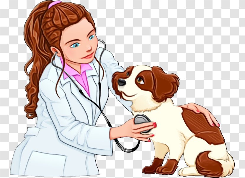 Dog Cartoon Clip Art Companion Spaniel - Watercolor - Cavalier King Charles Sporting Group Transparent PNG