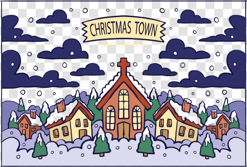 Christmas Drawing Illustration - Art - Town Transparent PNG