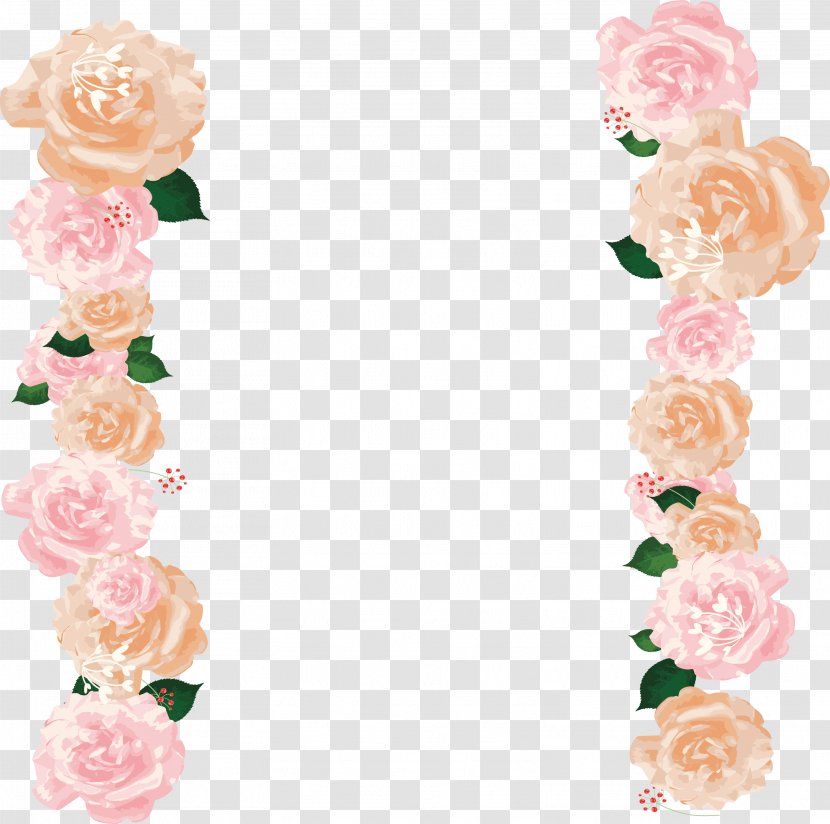 Garden Roses Border Flowers Pink - Wedding - Rose Transparent PNG