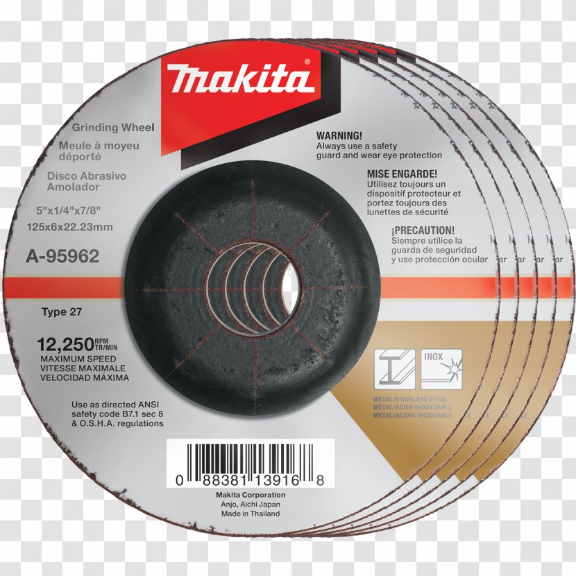 Grinding Wheel Makita Stainless Steel Angle Grinder - Dvd Transparent PNG