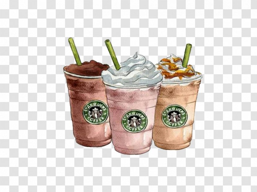 Coffee Drawing Starbucks Frappuccino Clip Art - Frozen Dessert - Ice Cream Transparent PNG