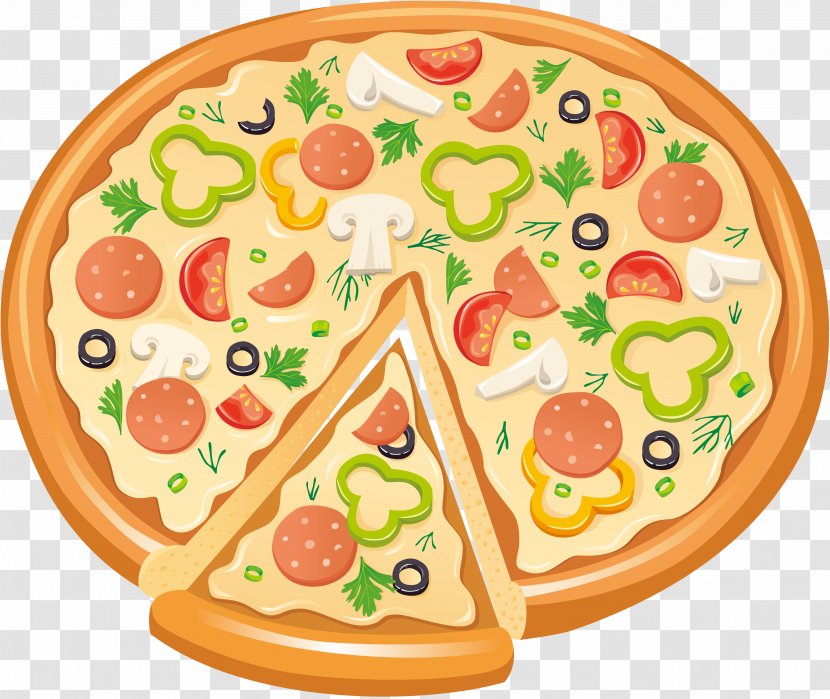 Pizza Bagel Clip Art - Illustration Vector Bule Card Transparent PNG