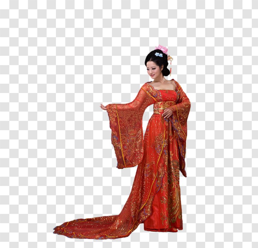 Geisha Woman Kimono Uluru Burgundy Transparent PNG