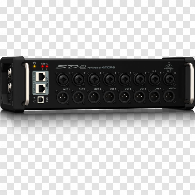 BEHRINGER X32 Stage Box Audio Mixers S16 Behringer SD16 I O 16-Preamps 8-Outputs - Stereo Amplifier Transparent PNG