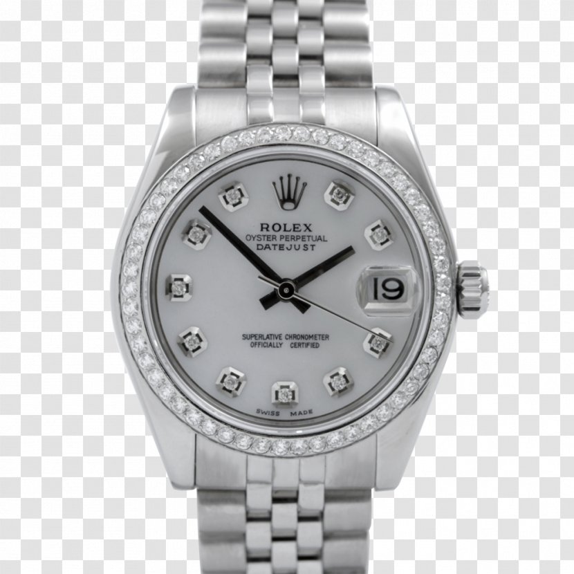 Rolex Datejust Watch Diamond Luneta - Platinum Transparent PNG