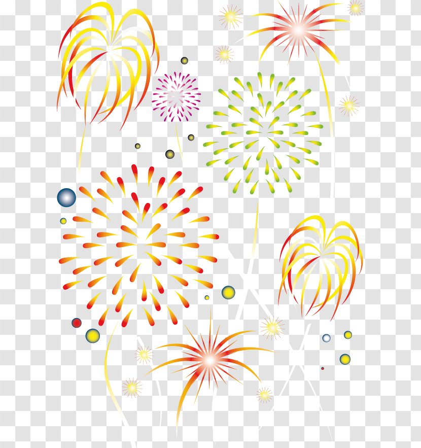 Chinese New Year Fireworks Lantern Public Holidays In China - Vector Festive Transparent PNG