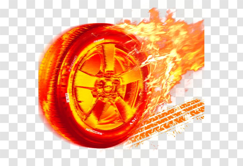 Nezha Car Hot Wheels - Wind And Fire - Burning Tires Transparent PNG