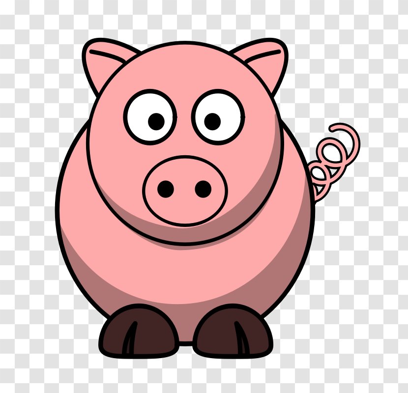 Domestic Pig Cartoon The Three Little Pigs Clip Art - Smile - Cow Outline Transparent PNG