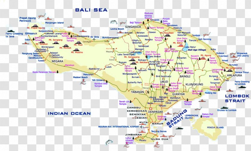 Map Lake Bratan Tourist Attraction Bedugul Tourism Transparent PNG