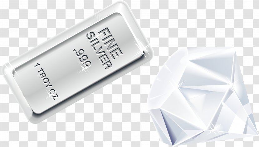 Silver Gold Bullion Metal - Vecteur - Diamond Elements Transparent PNG