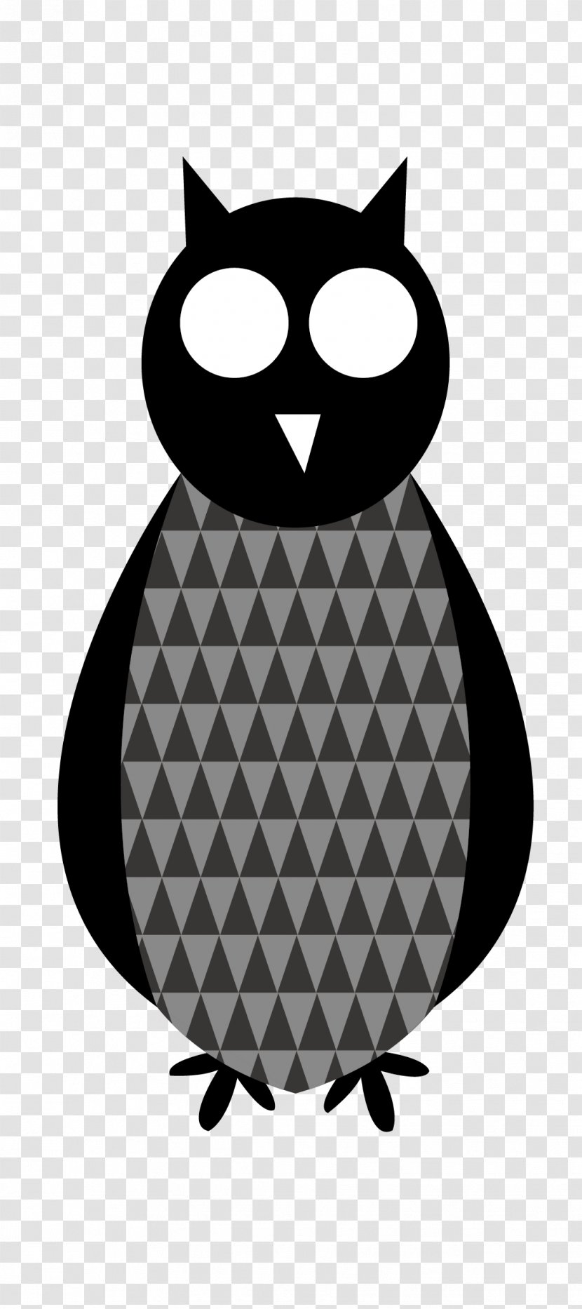 Owl Clothes - Illustration - Black And White Transparent PNG