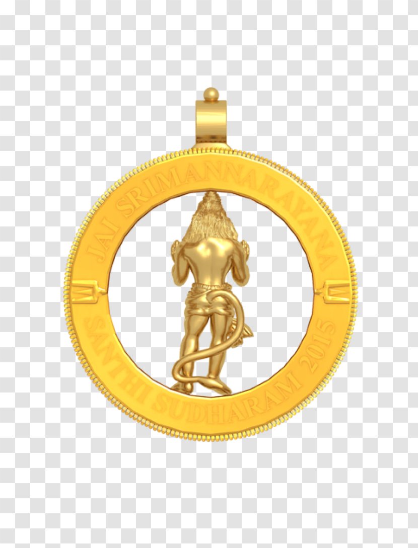 Charms & Pendants Gold Jewellery Locket Necklace - Hanuman Transparent PNG