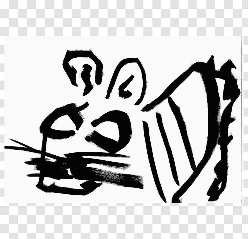 Tiger Drawing The Head And Hands Black White Clip Art - Logo - Public Domain Drawings Transparent PNG