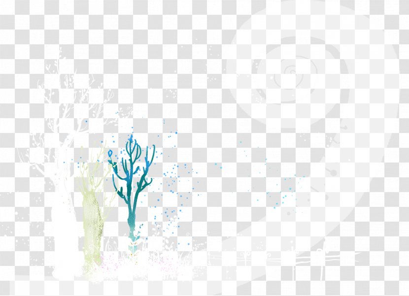 Grasses Sky Computer Wallpaper - Tree - Hand-painted Cartoon Snow Transparent PNG