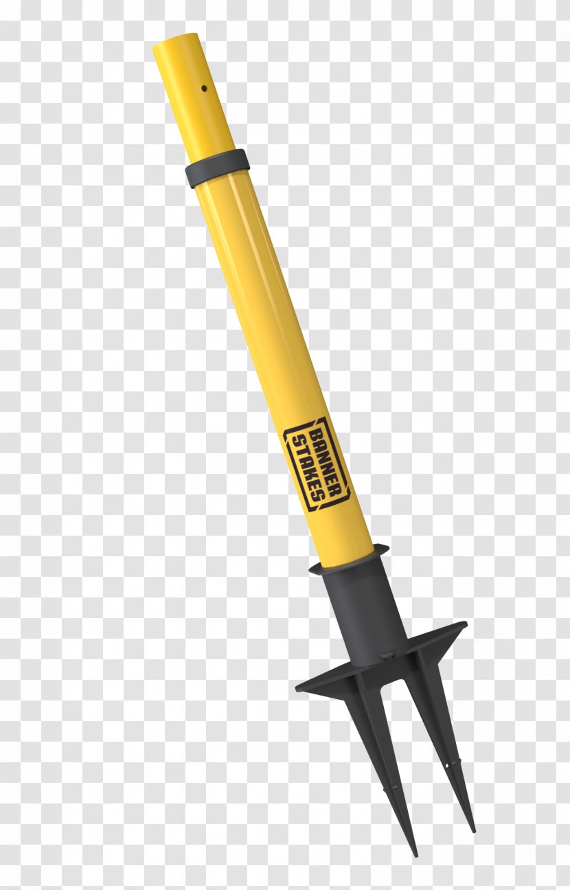 Yellow Plastic Banner Stakes - Pen - Spike Transparent PNG