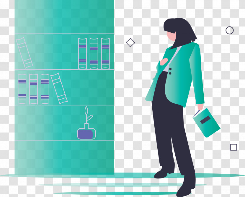 Girl Book Bookshelves Transparent PNG