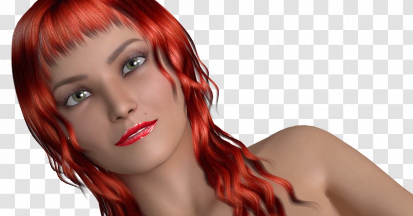 Red Hair Coloring Bangs Brown - Heart Transparent PNG