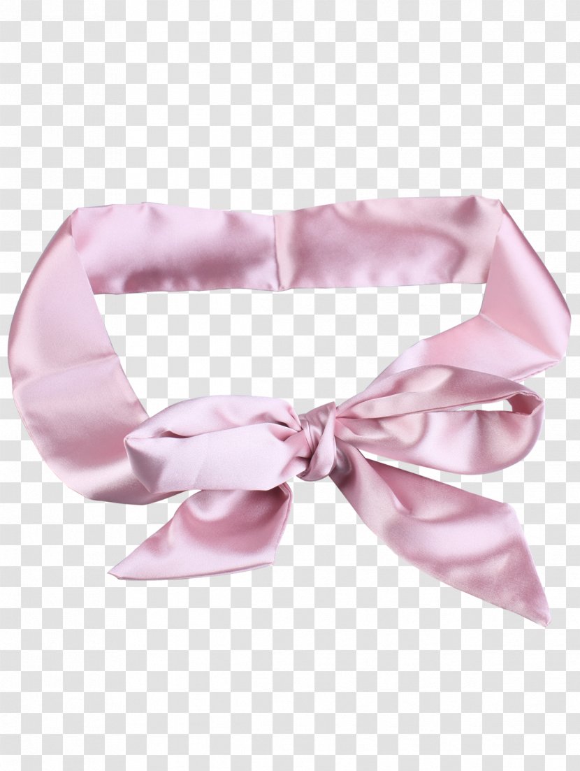 Hair Tie Ribbon Bow Satin - Pink Macaron Transparent PNG