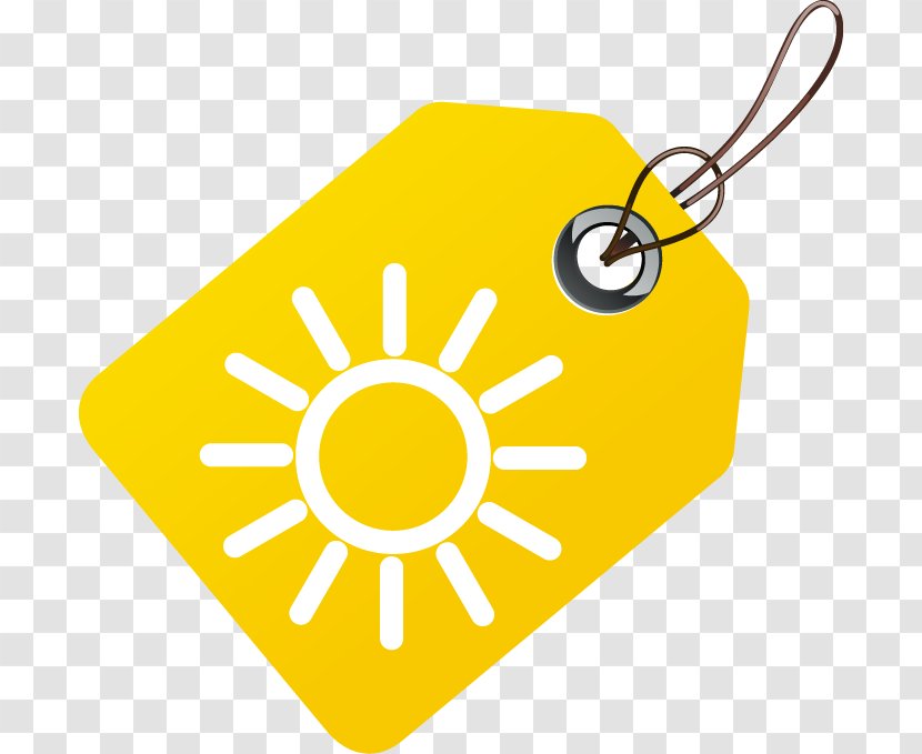 Abstract Yellow Sun Shape Tag - Text - Business Transparent PNG